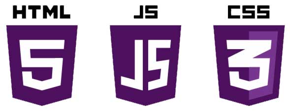 نمادهای سه زبان برنامه نویسی HTML و CSS و JavaScript